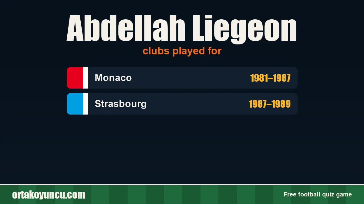 Abdellah Liegeon: clubs and years