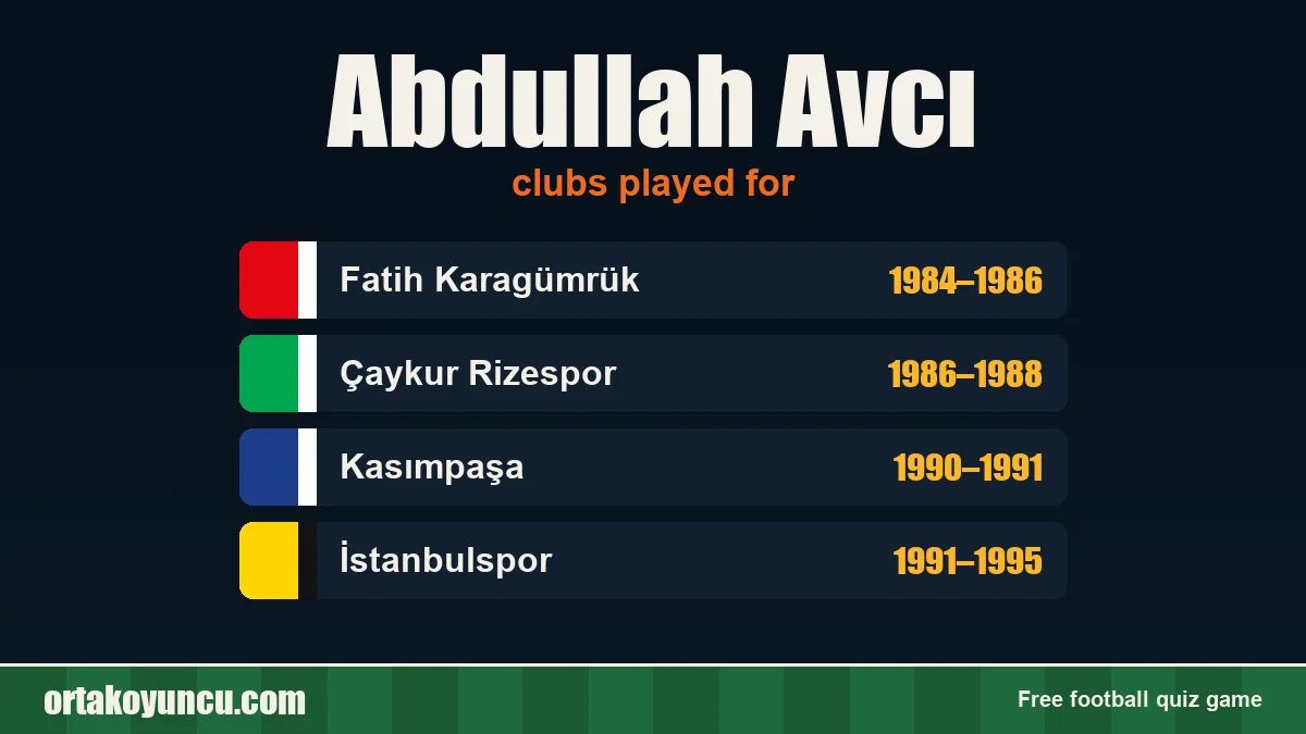 Abdullah Avcı: clubs and years