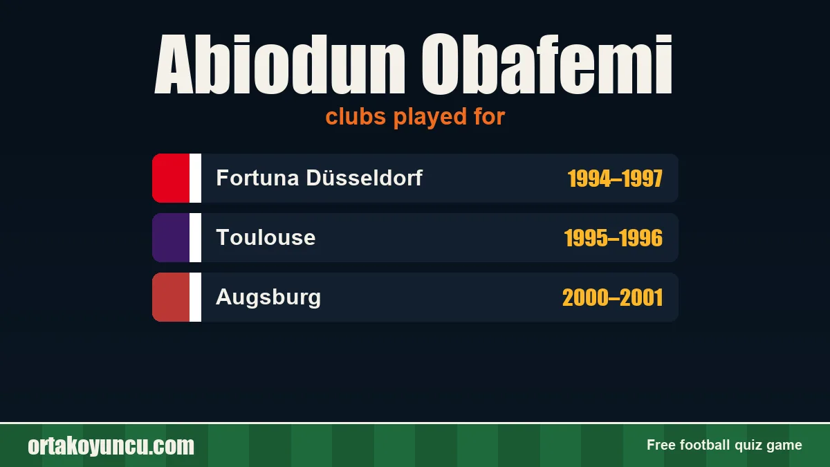 Abiodun Obafemi: clubs and years