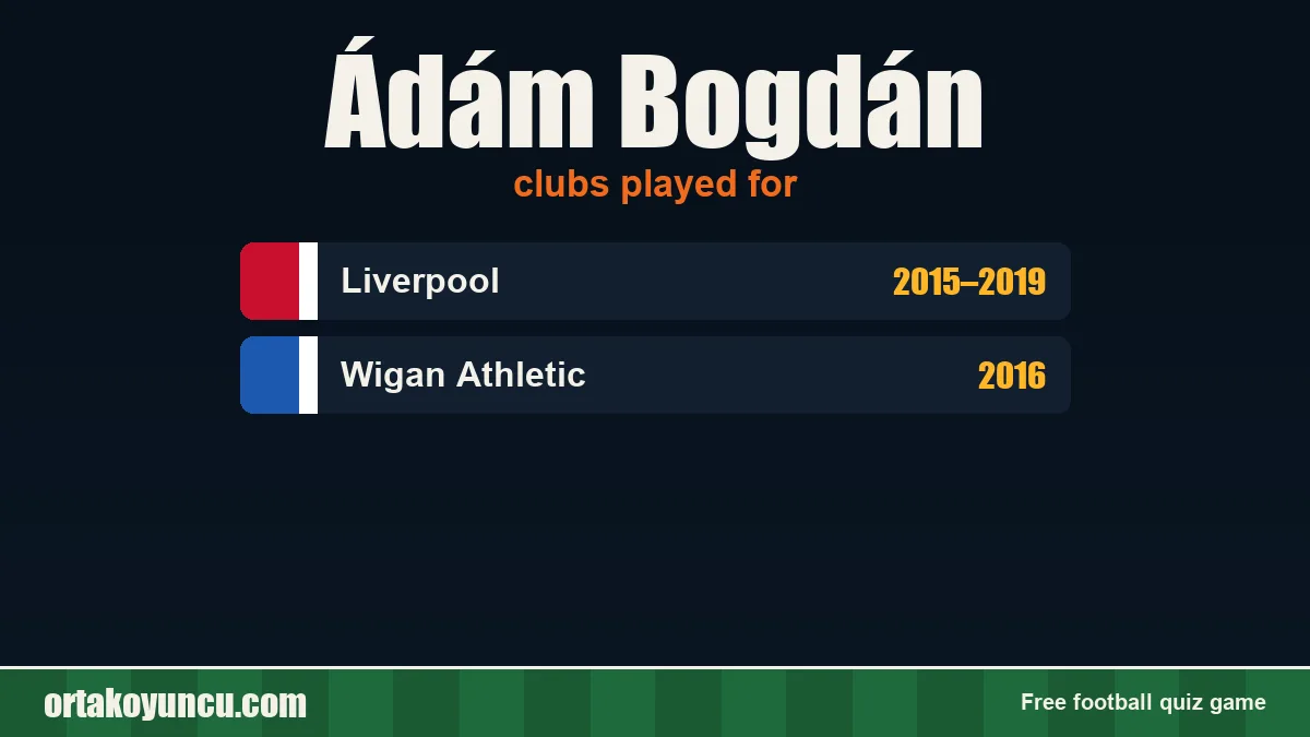 Ádám Bogdán: clubs and years