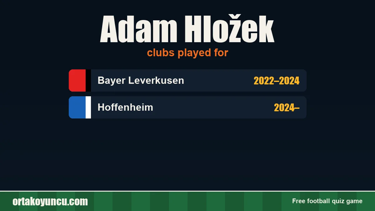 Adam Hložek: clubs and years