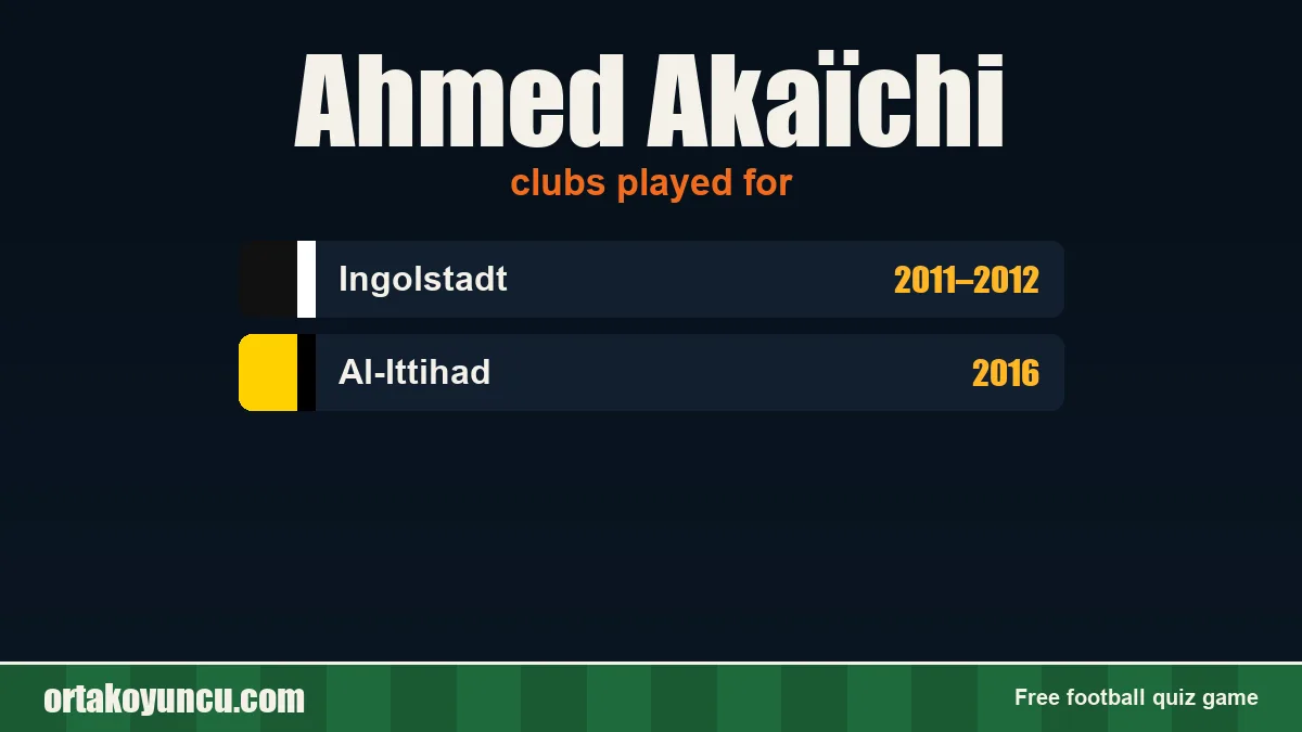 Ahmed Akaïchi: clubs and years