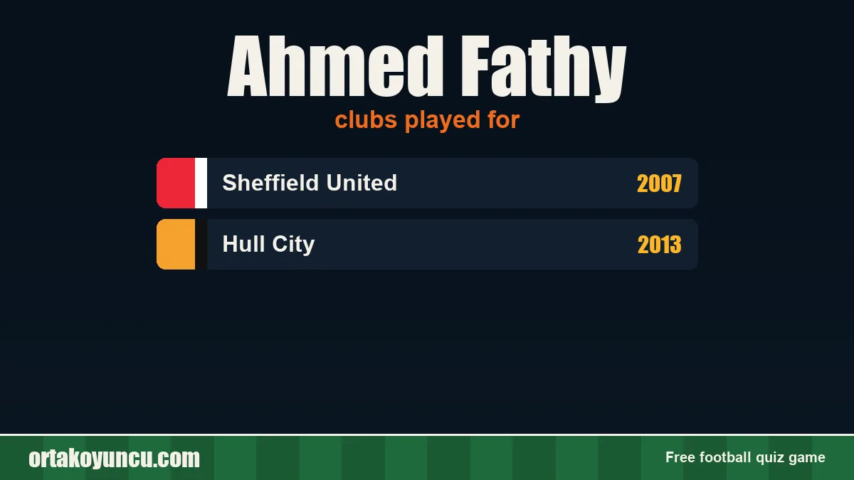 Ahmed Fathy: clubs and years