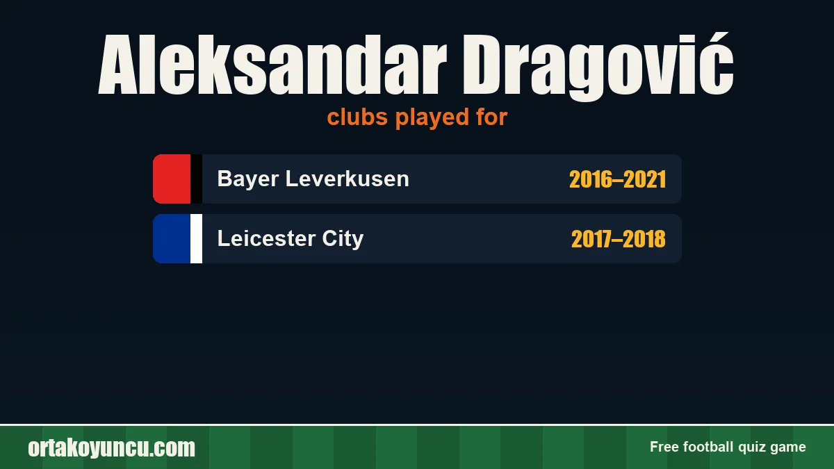Aleksandar Dragović: clubs and years