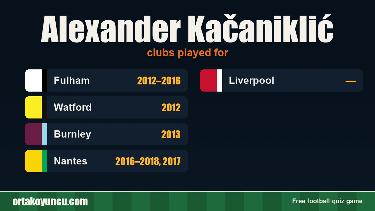 Alexander Kačaniklić: clubs and years