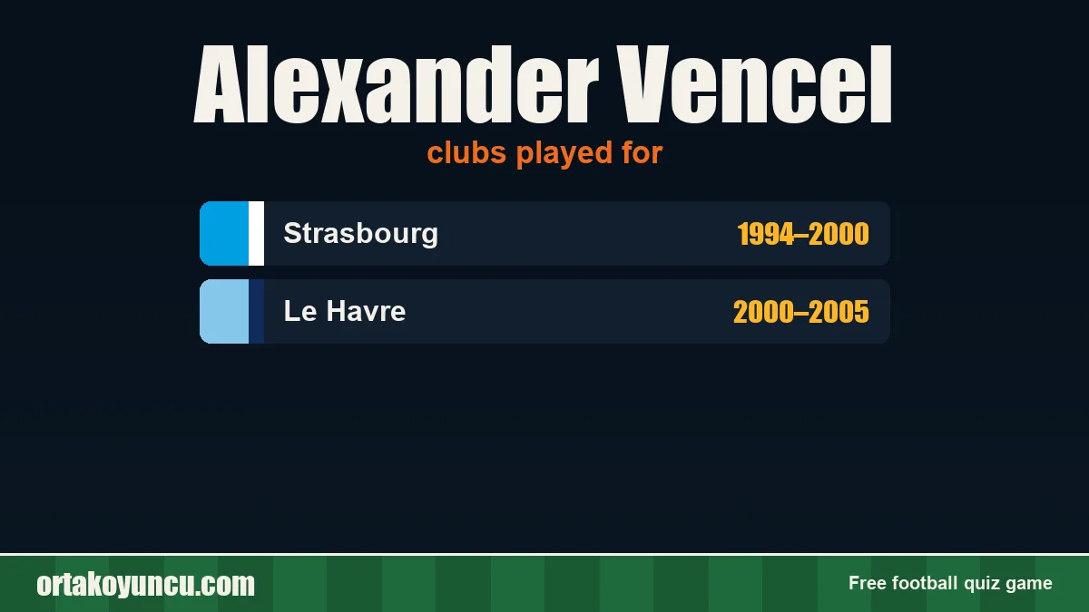 Alexander Vencel: clubs and years