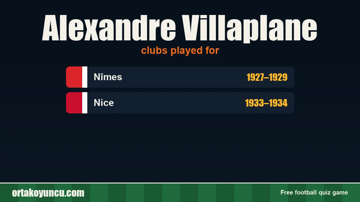 Alexandre Villaplane: clubs and years