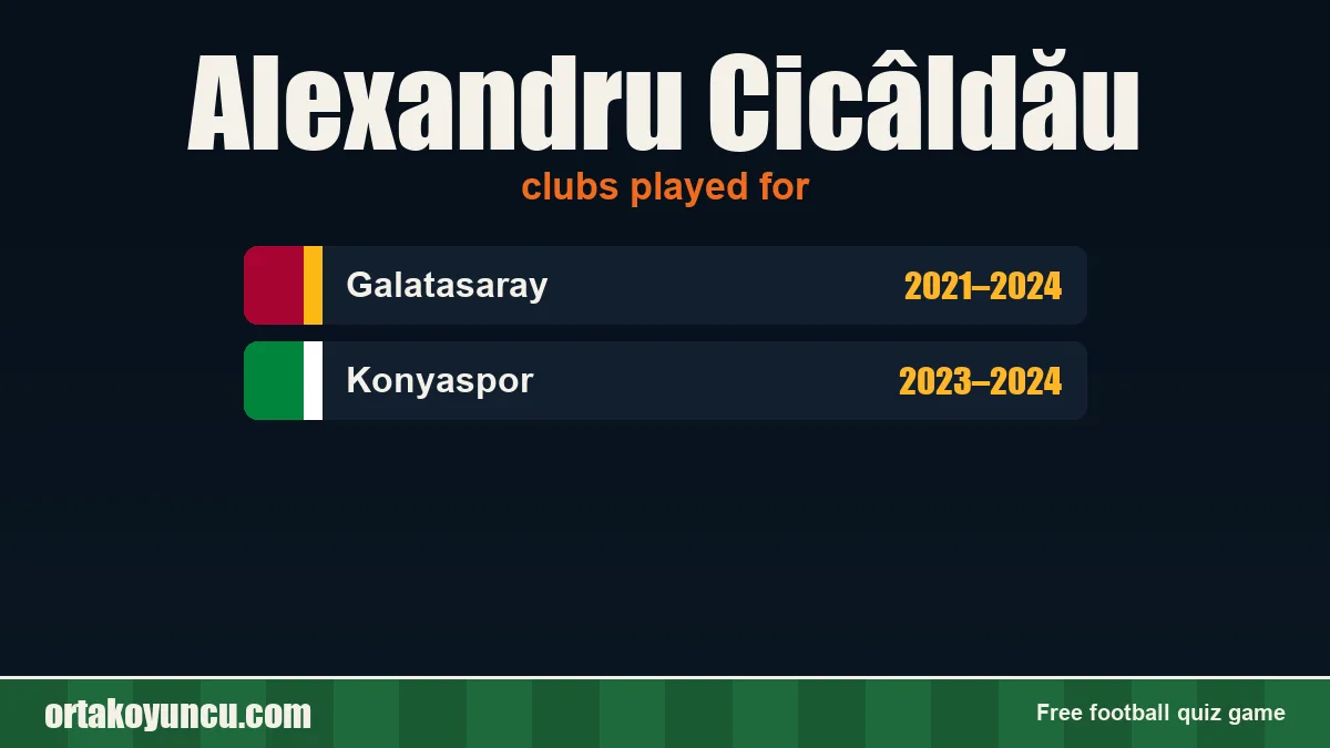 Alexandru Cicâldău: clubs and years