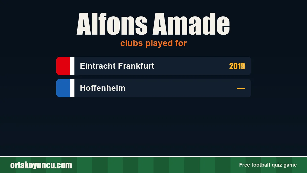 Alfons Amade: clubs and years