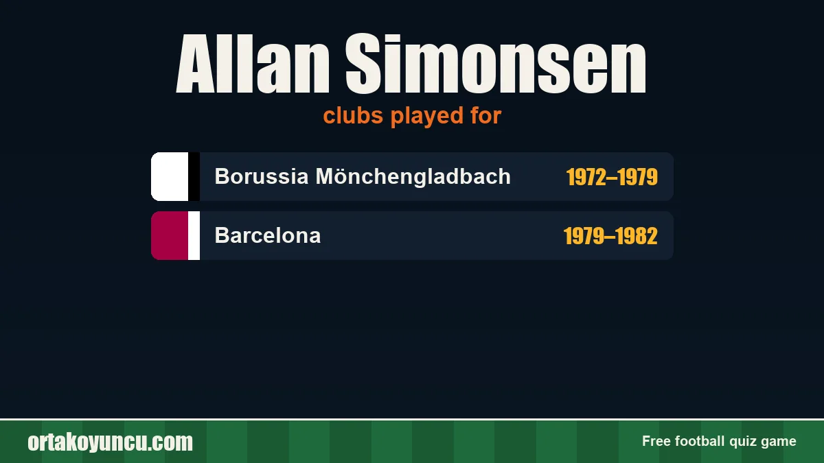 Allan Simonsen: clubs and years