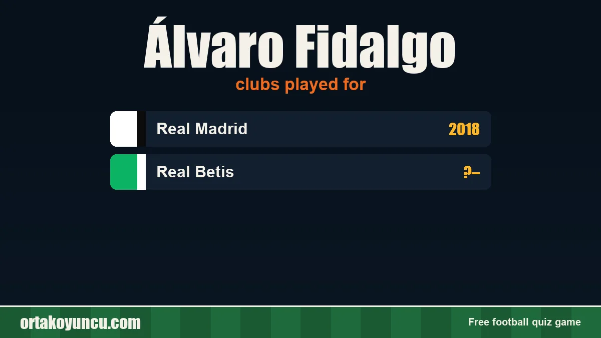 Álvaro Fidalgo: clubs and years