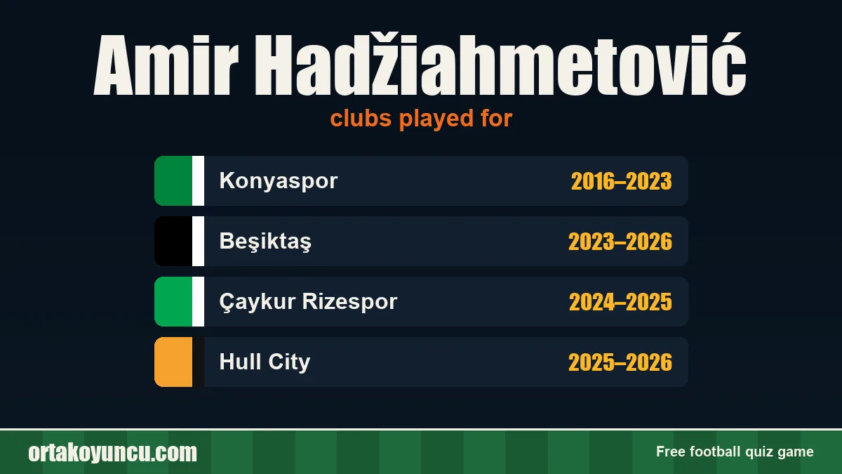 Amir Hadžiahmetović: clubs and years