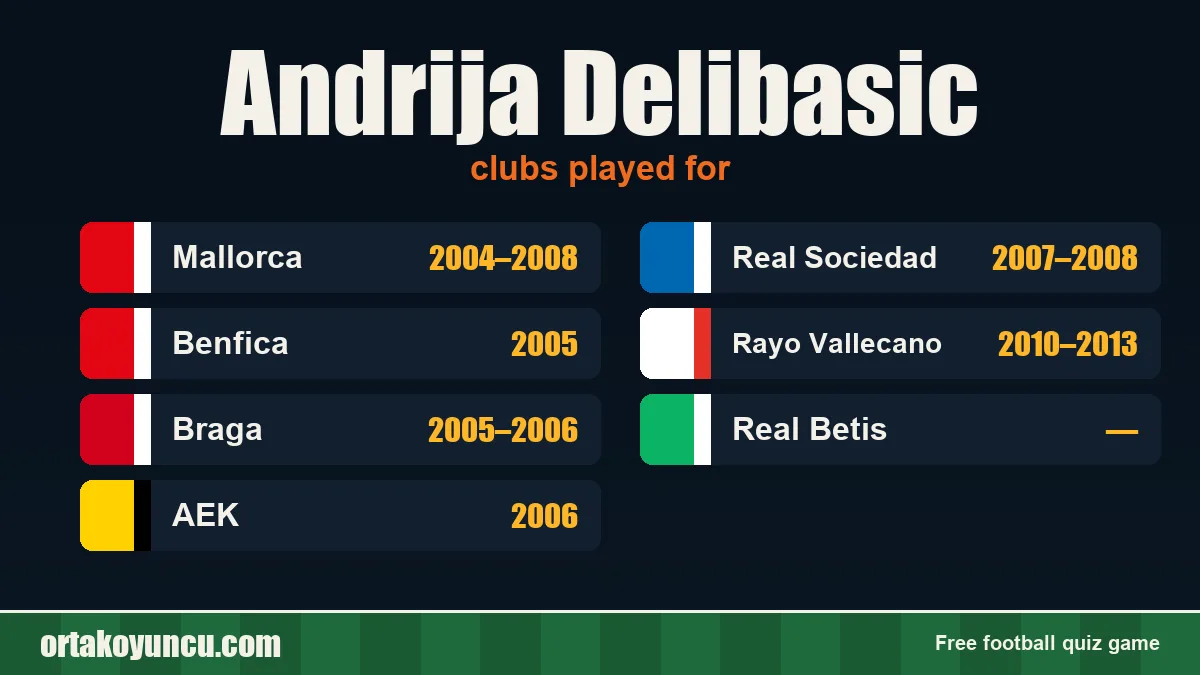 Andrija Delibasic: clubs and years