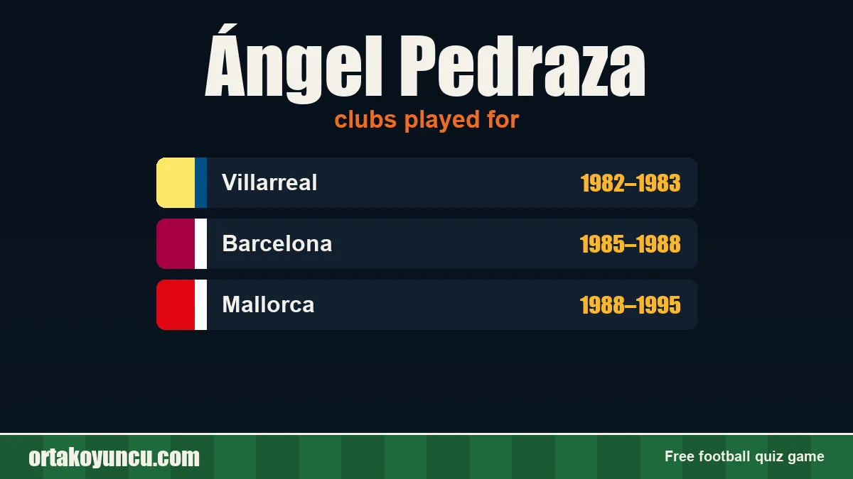 Ángel Pedraza: clubs and years