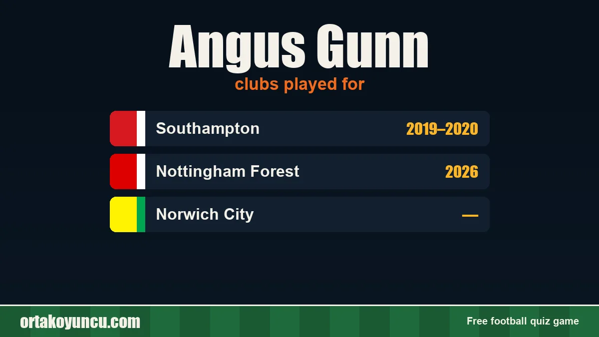 Angus Gunn: clubs and years