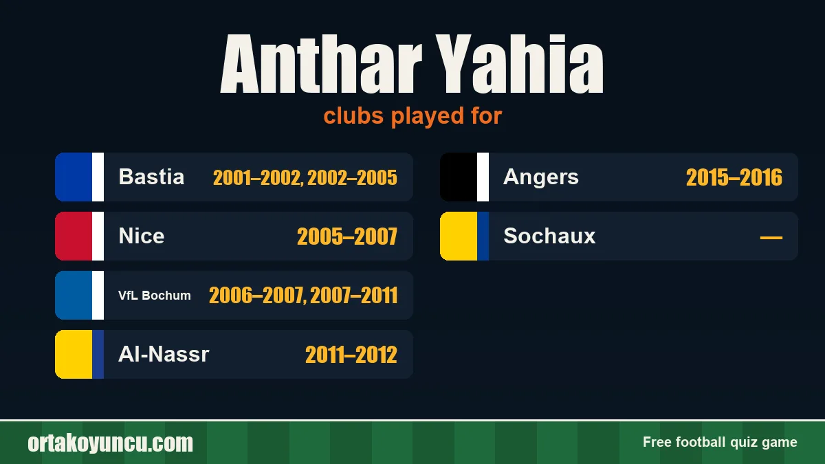 Anthar Yahia: clubs and years