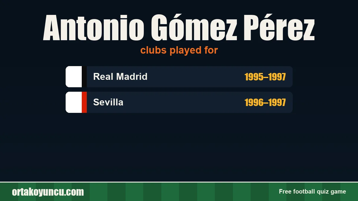 Antonio Gómez Pérez: clubs and years