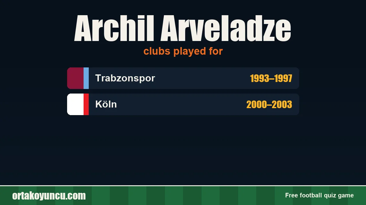 Archil Arveladze: clubs and years