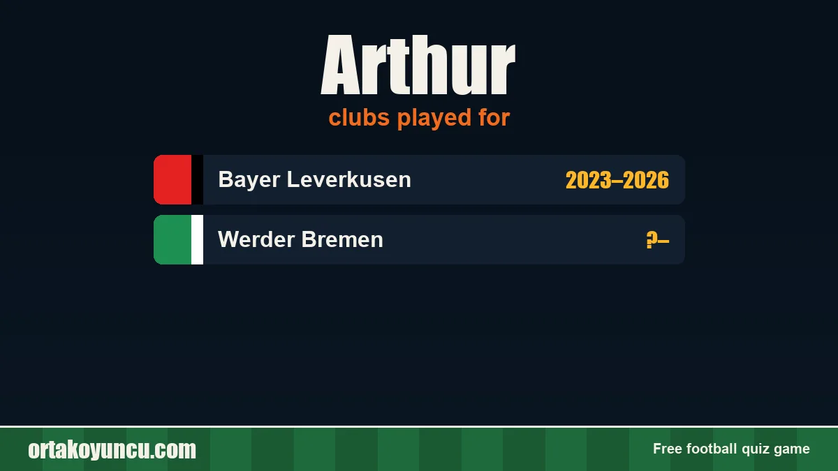 Arthur: clubs and years