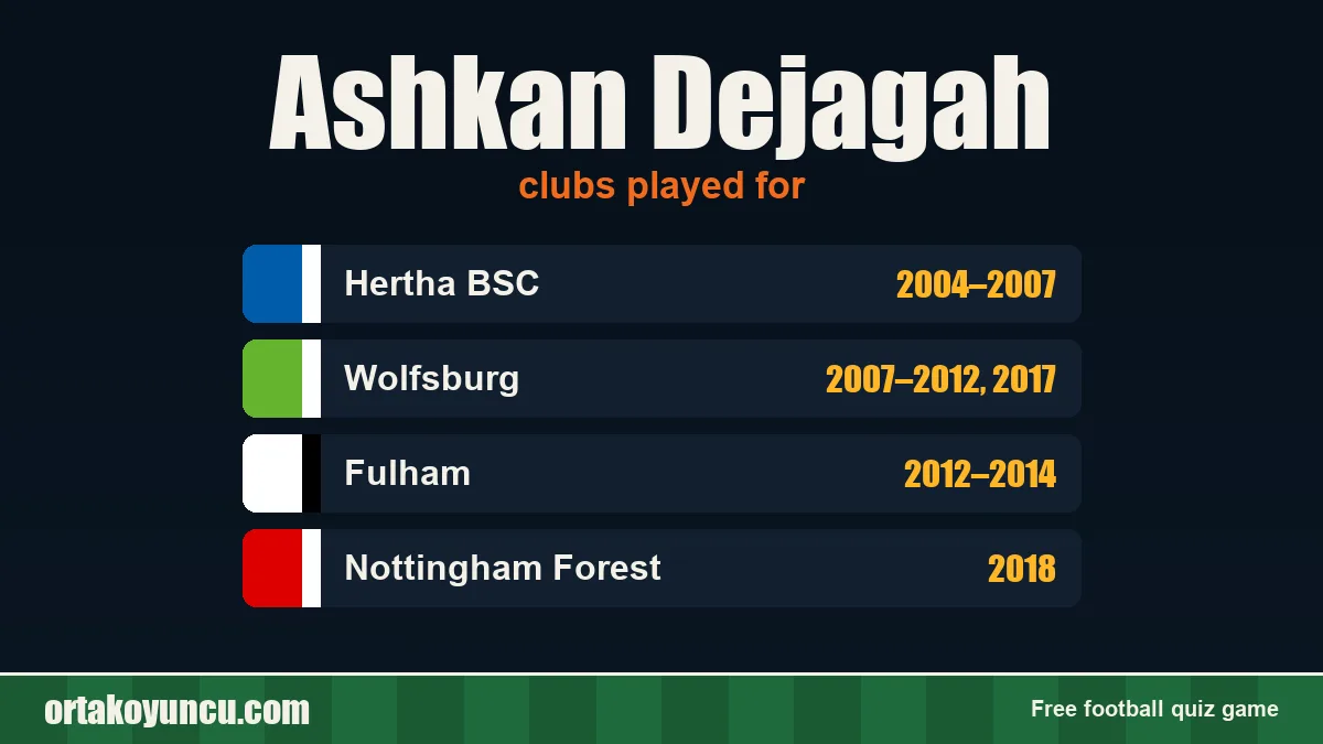 Ashkan Dejagah: clubs and years