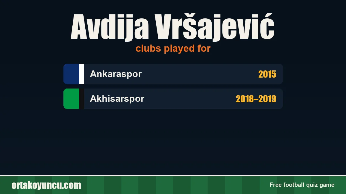 Avdija Vršajević: clubs and years