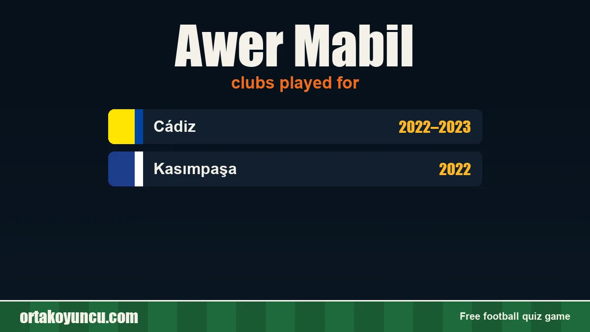 Awer Mabil: clubs and years