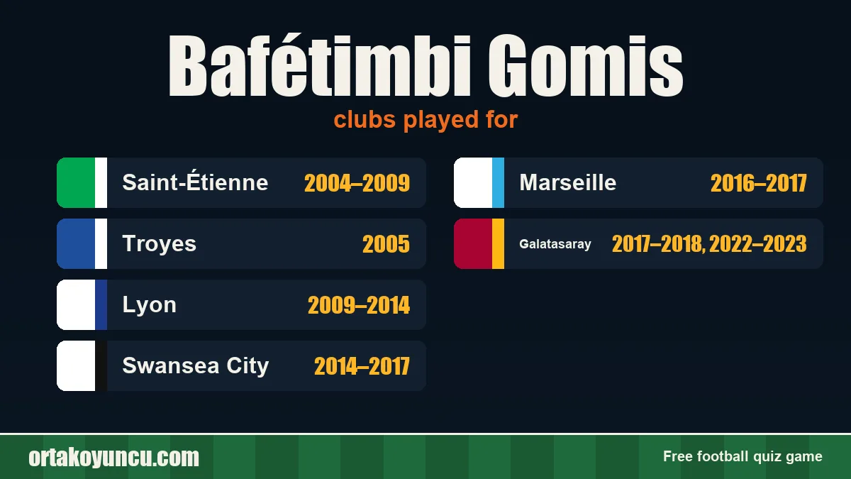 Bafétimbi Gomis: clubs and years
