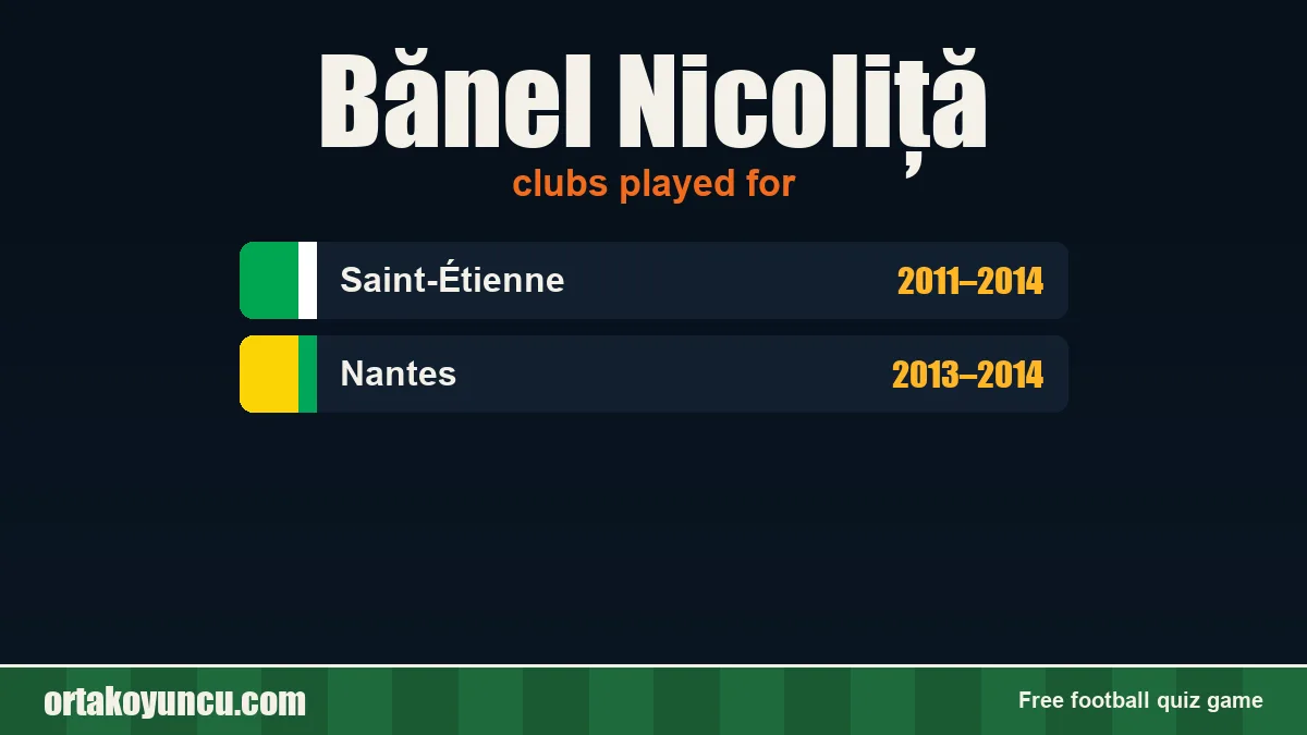 Bănel Nicoliță: clubs and years