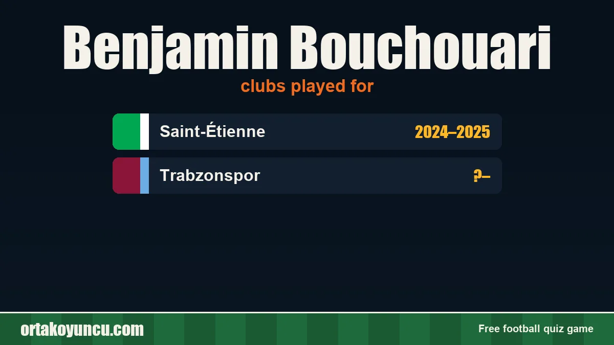 Benjamin Bouchouari: clubs and years