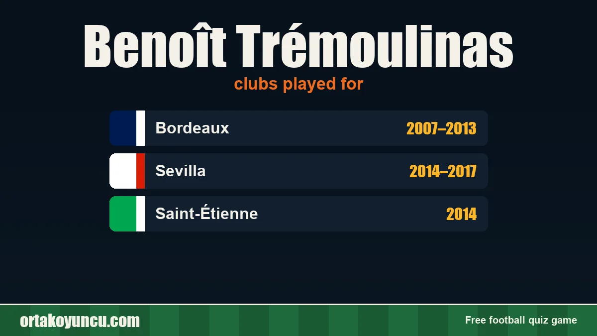 Benoît Trémoulinas: clubs and years