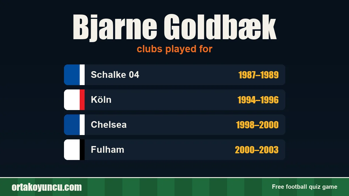 Bjarne Goldbæk: clubs and years