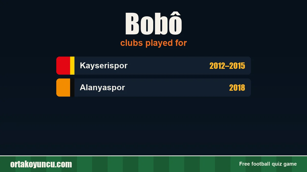 Bobô: clubs and years
