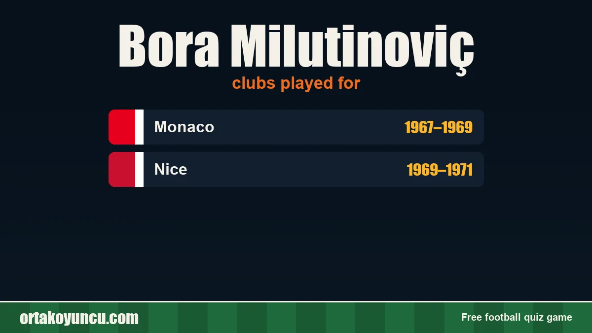 Bora Milutinoviç: clubs and years