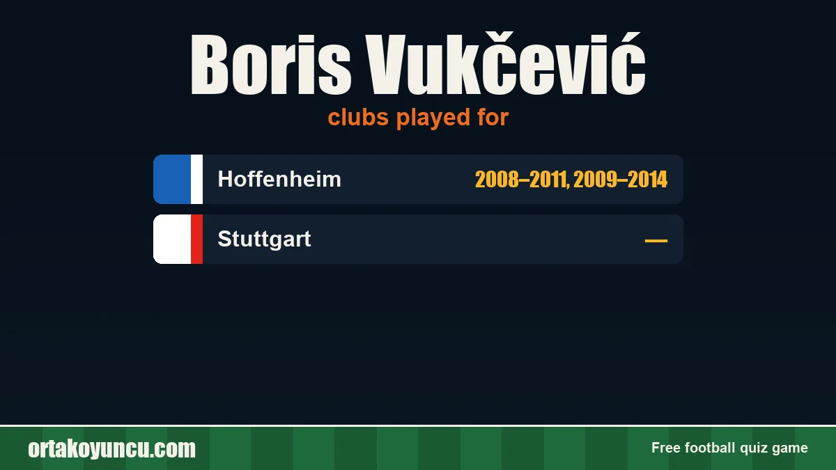 Boris Vukčević: clubs and years