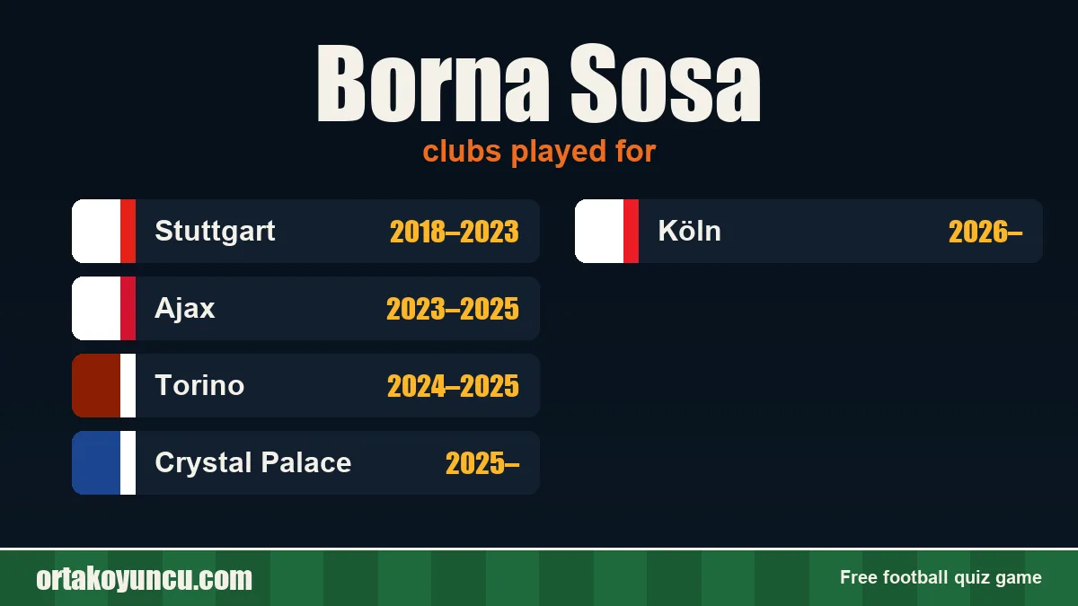 Borna Sosa: clubs and years