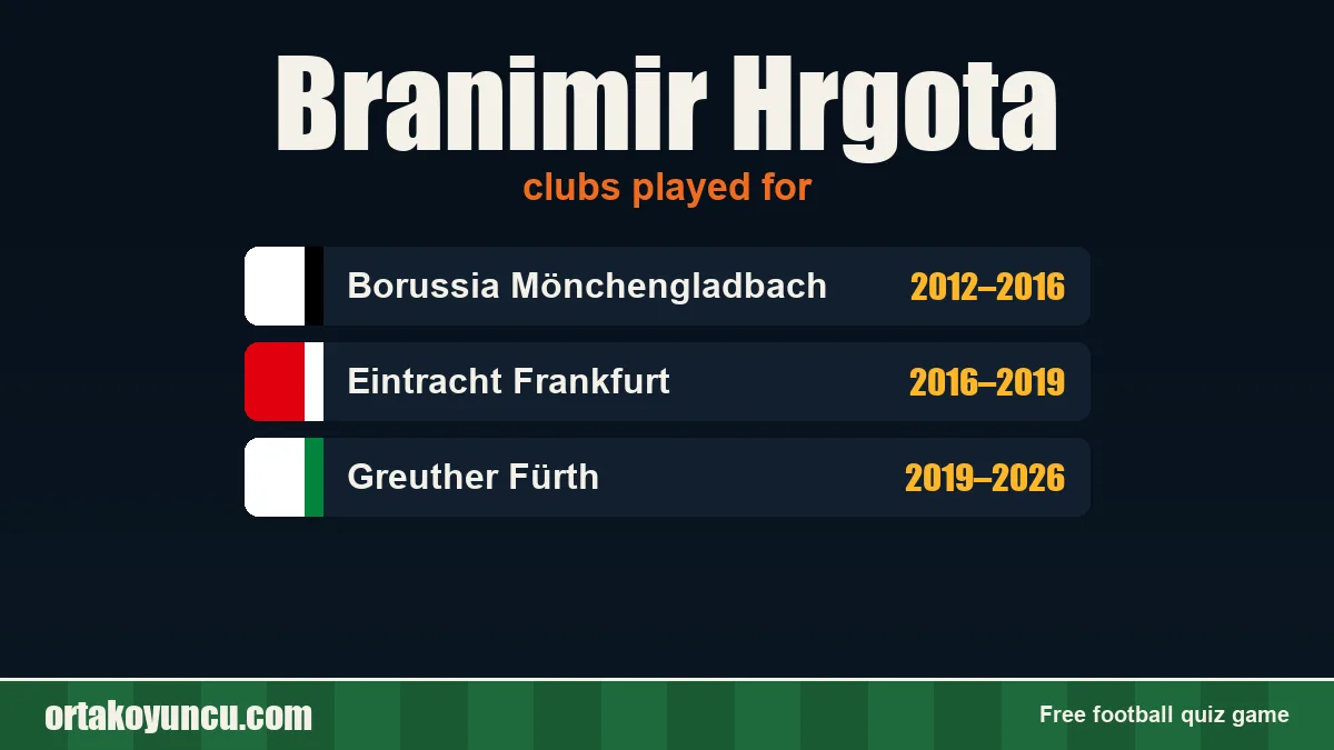 Branimir Hrgota: clubs and years