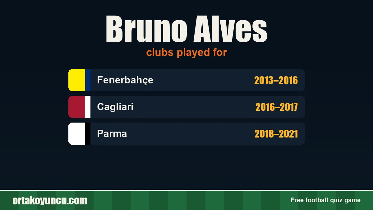Bruno Alves: clubs and years