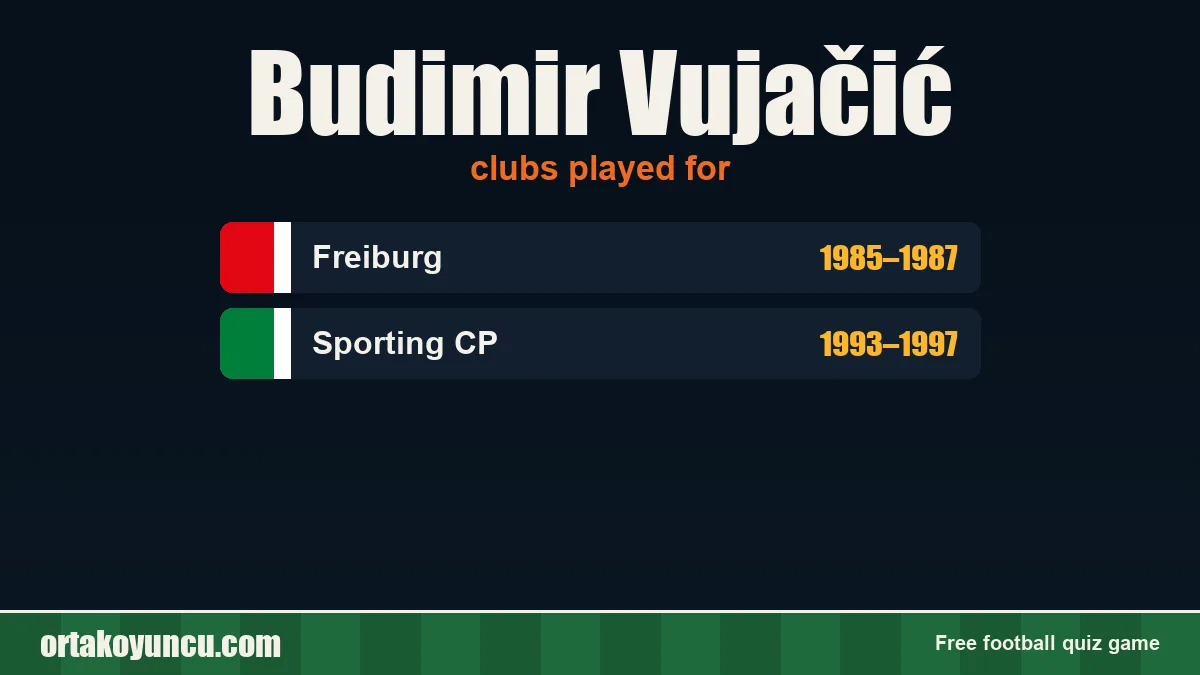 Budimir Vujačić: clubs and years