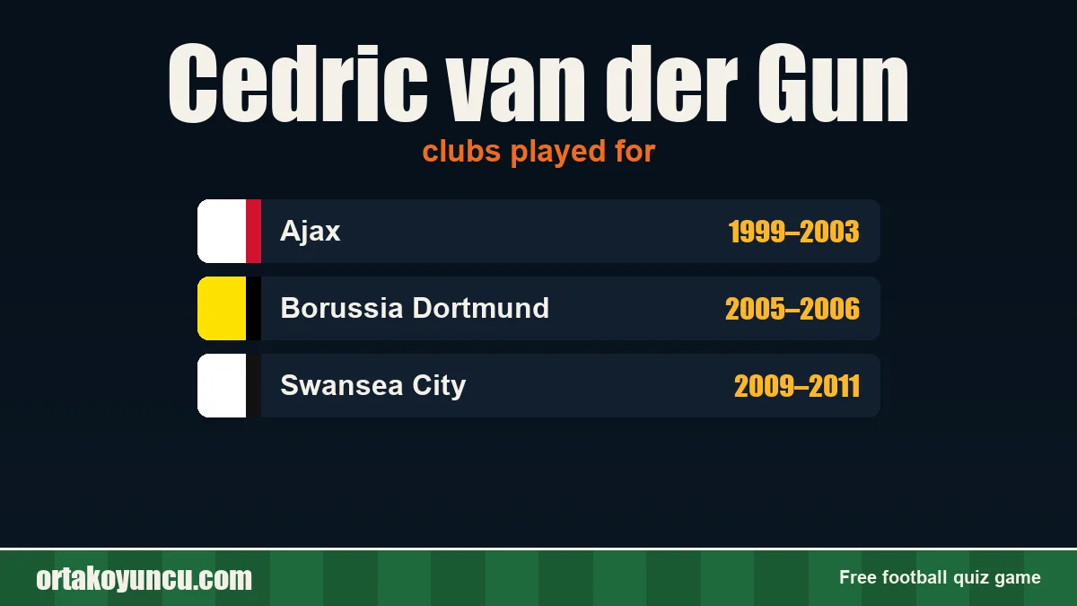 Cedric van der Gun: clubs and years