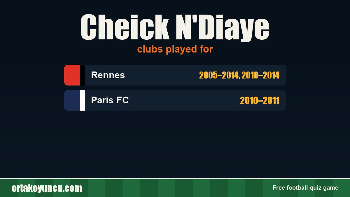 Cheick N'Diaye: clubs and years
