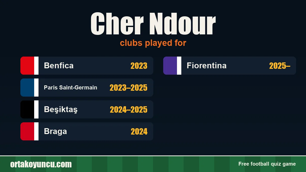 Cher Ndour: clubs and years