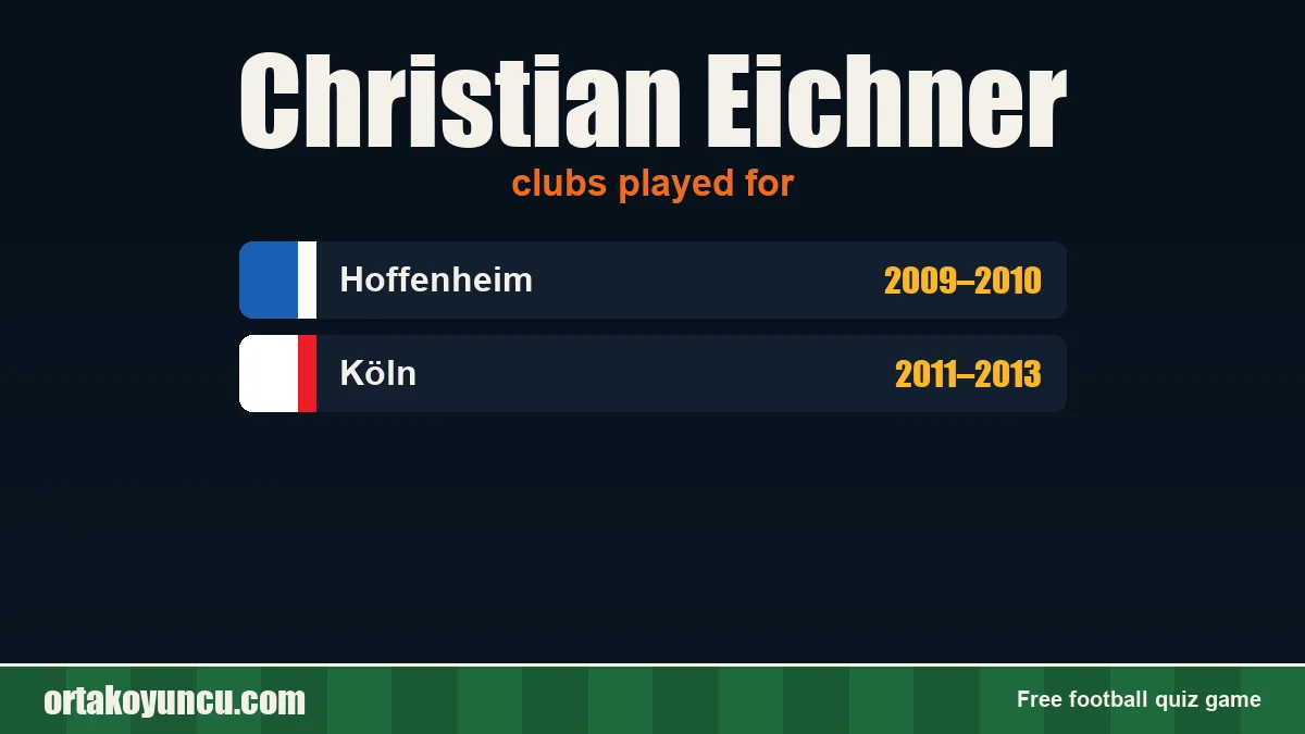 Christian Eichner: clubs and years