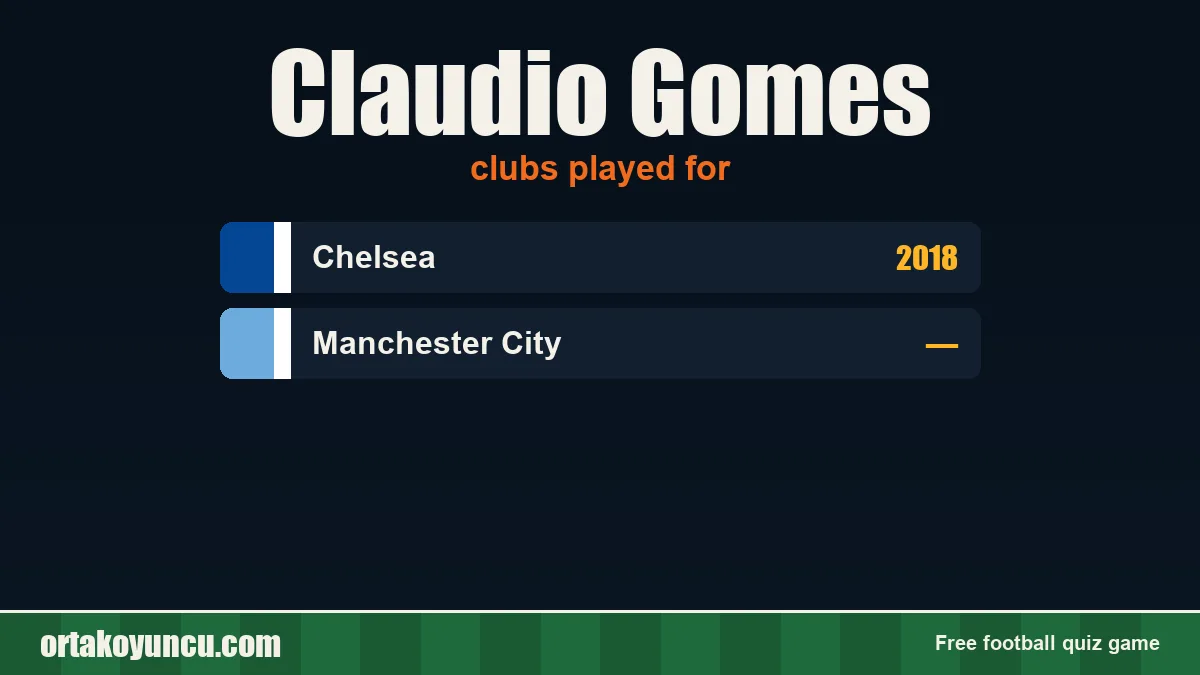 Claudio Gomes: clubs and years
