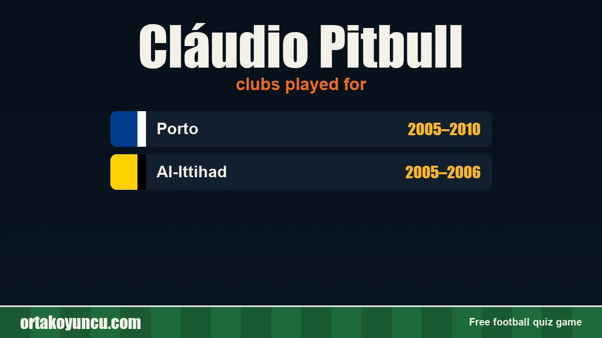 Cláudio Pitbull: clubs and years