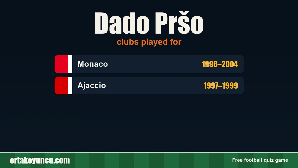 Dado Pršo: clubs and years