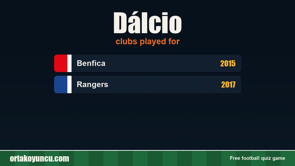 Dálcio: clubs and years