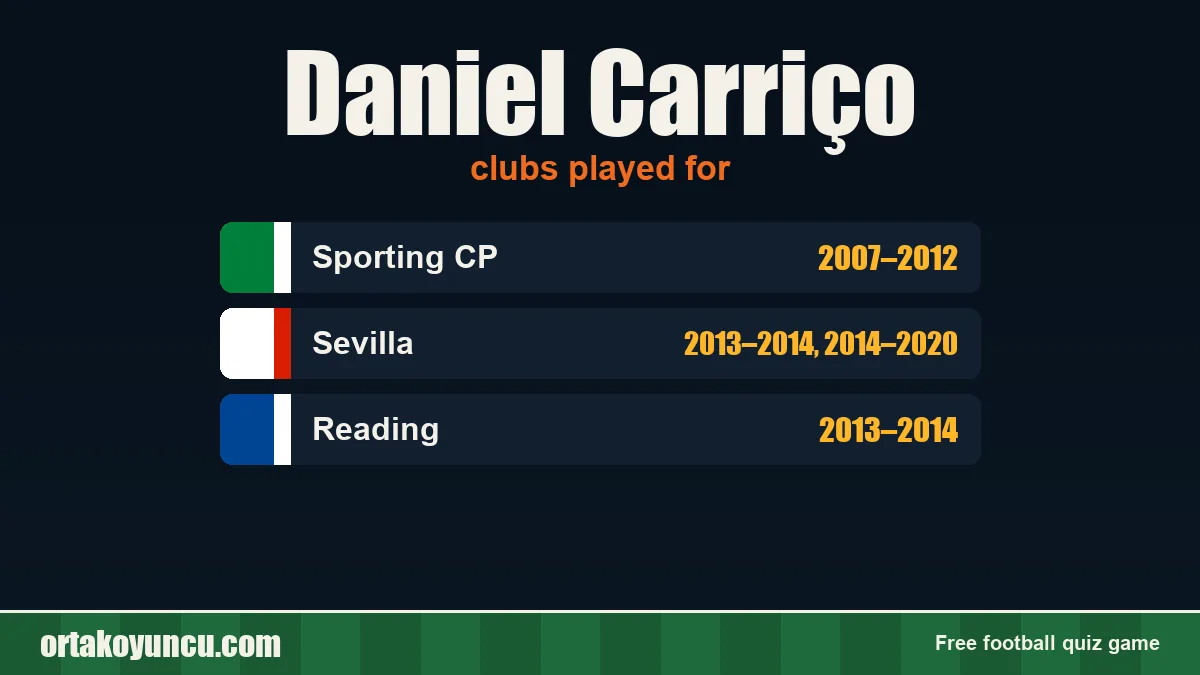Daniel Carriço: clubs and years