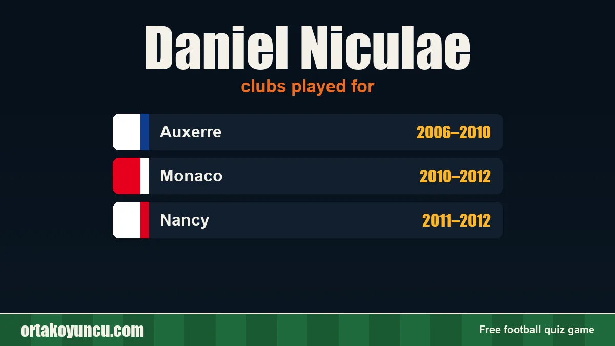 Daniel Niculae: clubs and years