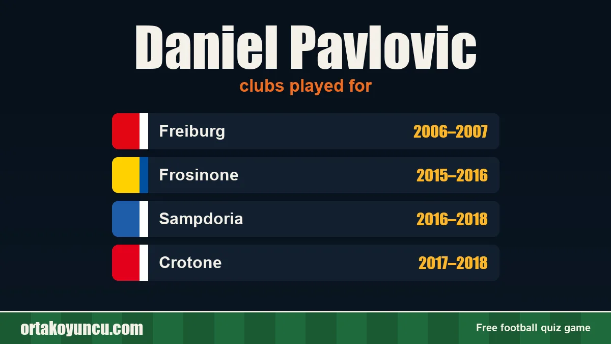 Daniel Pavlovic: clubs and years