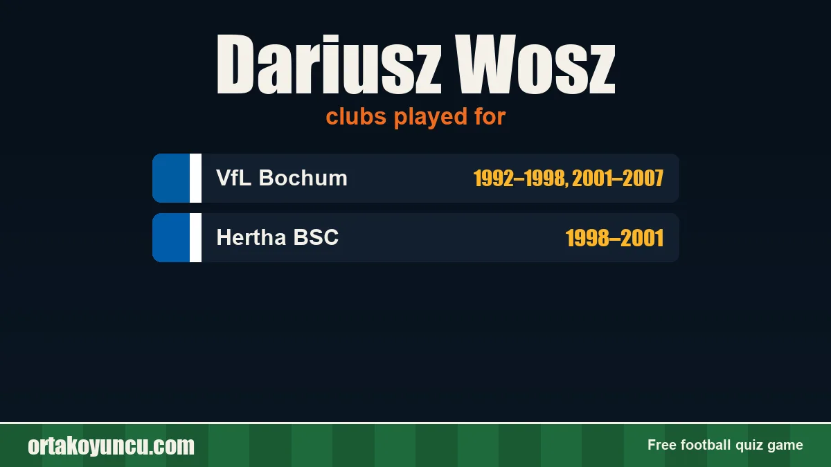 Dariusz Wosz: clubs and years